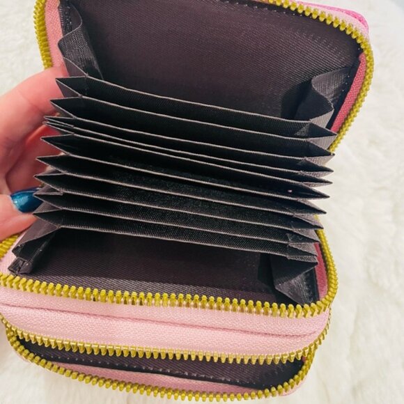 $5 ADD ON ITEM Silver Glitter Zip Wallet Double Sparkly Card Holder Clutch Purse - Picture 6 of 8